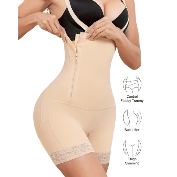 Side Zipper Firm Compression Tummy Control Fajas Body Shaper Postpartum Support - Picture 4 of 8